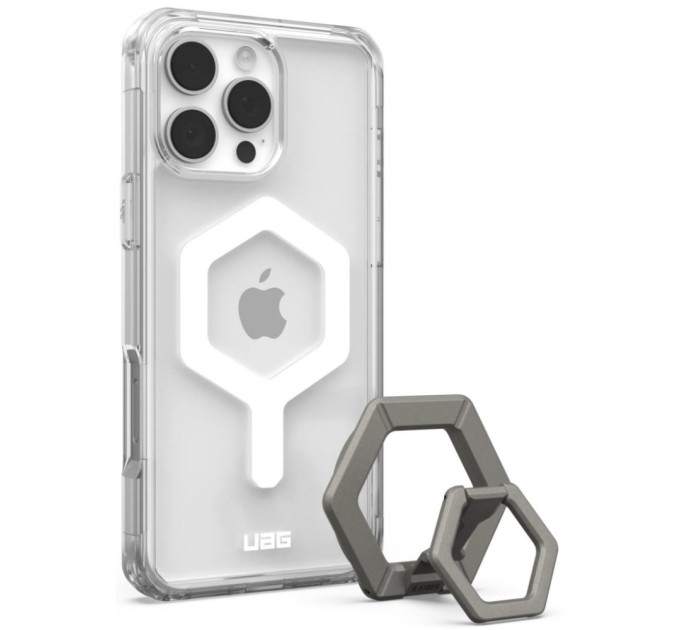 Чохол до мобільного телефона UAG Apple iPhone 16 Pro Max Plyo MagSafe Ice White/Titanium Stand (1144811BV01)