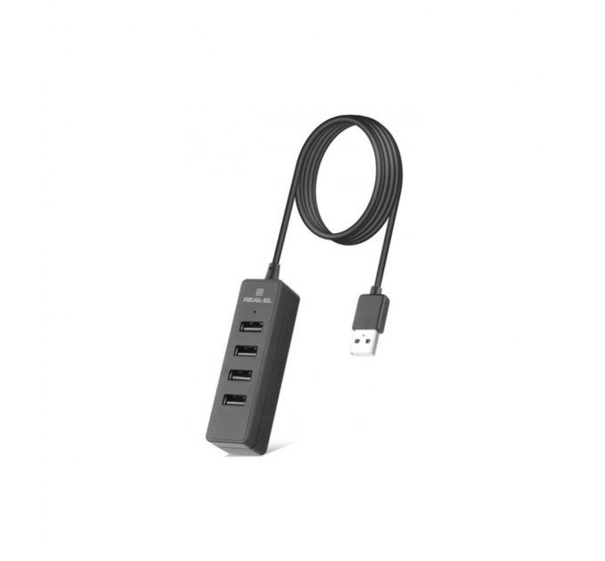 Концентратор REAL-EL HQ-174 USB-A 2.0 1.2m black (EL123110006)