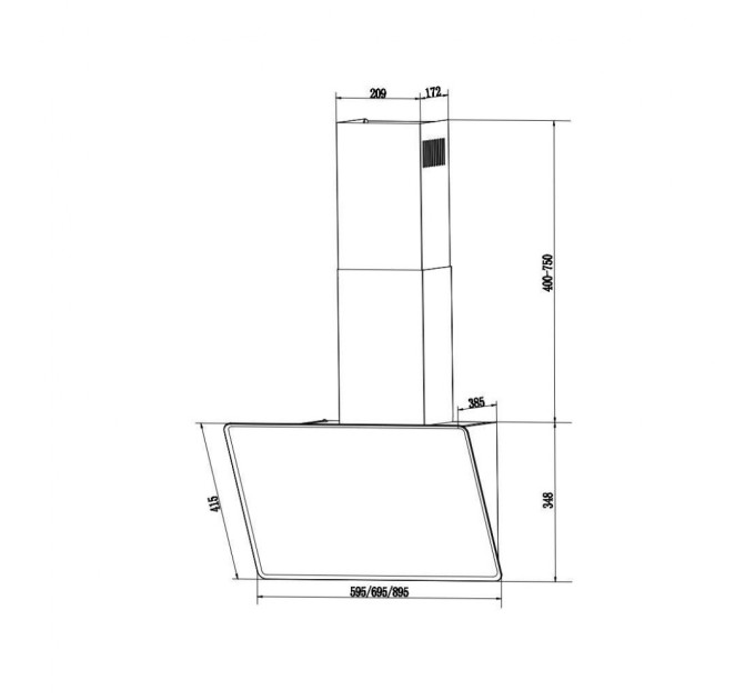 Вытяжка кухонная Interline FIESTA WH A 60 TC/GL/A