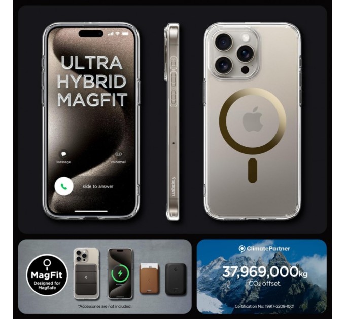 Чохол до мобільного телефона Spigen Apple iPhone 15 Pro Ultra Hybrid MagFit Gold (ACS06718)
