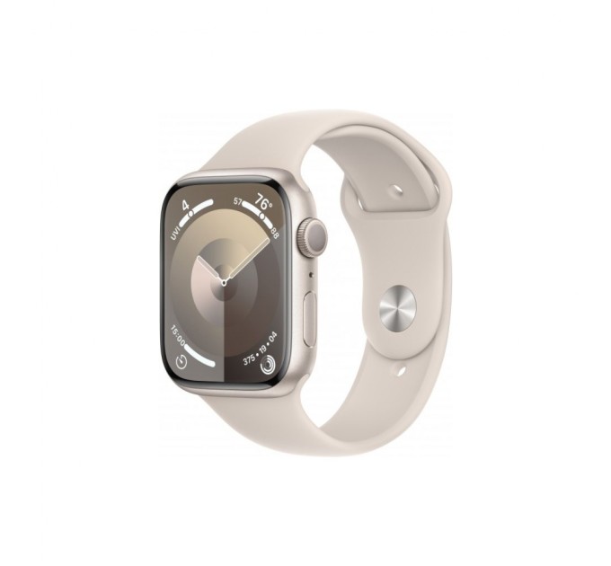 Смарт-годинник Apple Watch Series 9 GPS 45mm Starlight Aluminium Case with Starlight Sport Band - S/M (MR963QP/A)