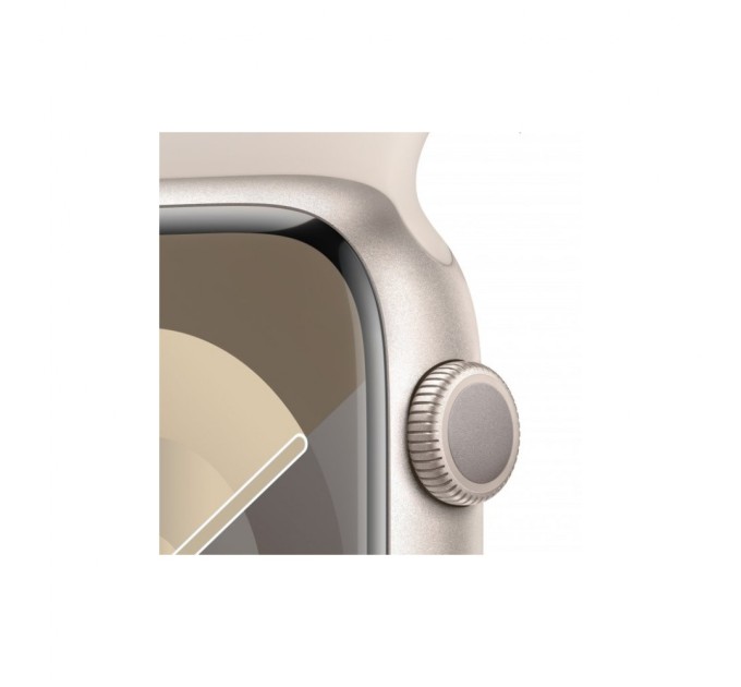 Смарт-годинник Apple Watch Series 9 GPS 45mm Starlight Aluminium Case with Starlight Sport Band - S/M (MR963QP/A)