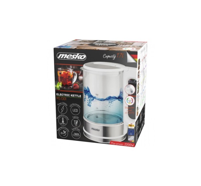 Електрочайник Mesko MS 1301 white