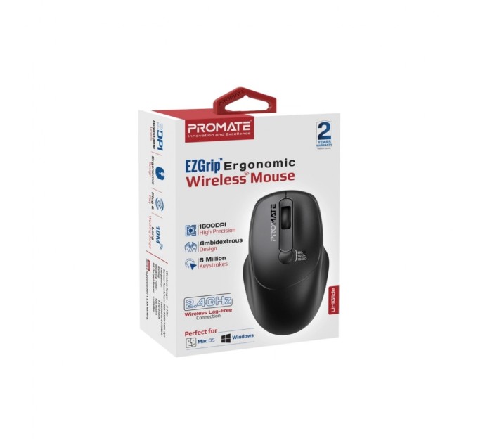 Мишка Promate UniGlide Wireless Black (uniglide.black)