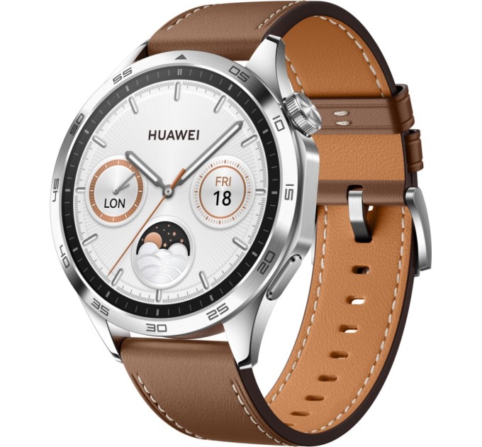 Смарт-годинник Huawei WATCH GT 4 46mm Classic Brown Leather (55020BGW)