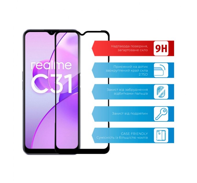 Скло захисне ACCLAB Full Glue Realme C31 (1283126540721)