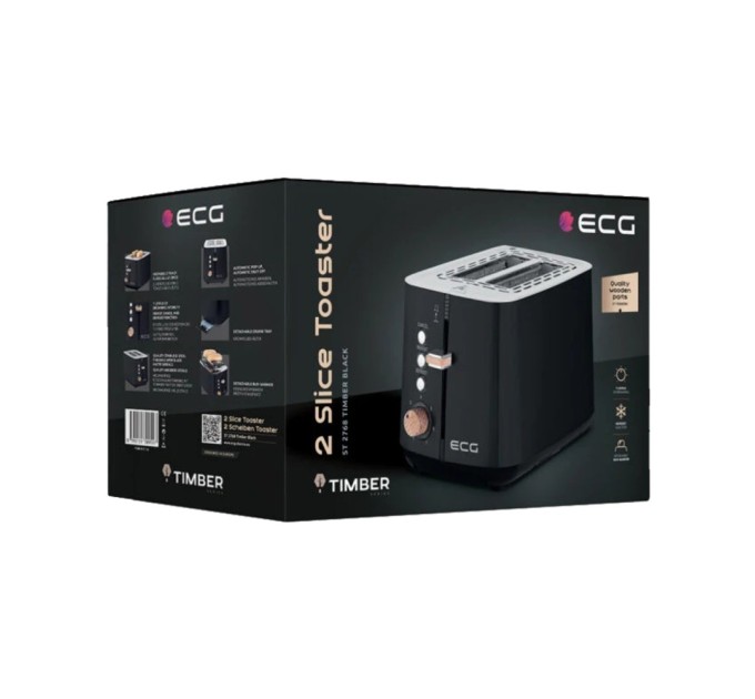 Тостер ECG ST 2768 Timber Black