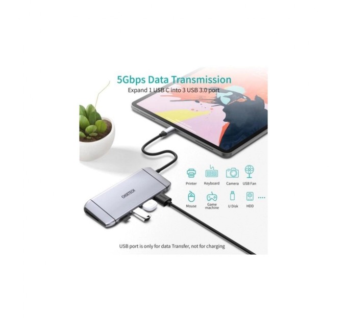 Концентратор Choetech USB-C 9-in-1 (HUB-M15-GY)