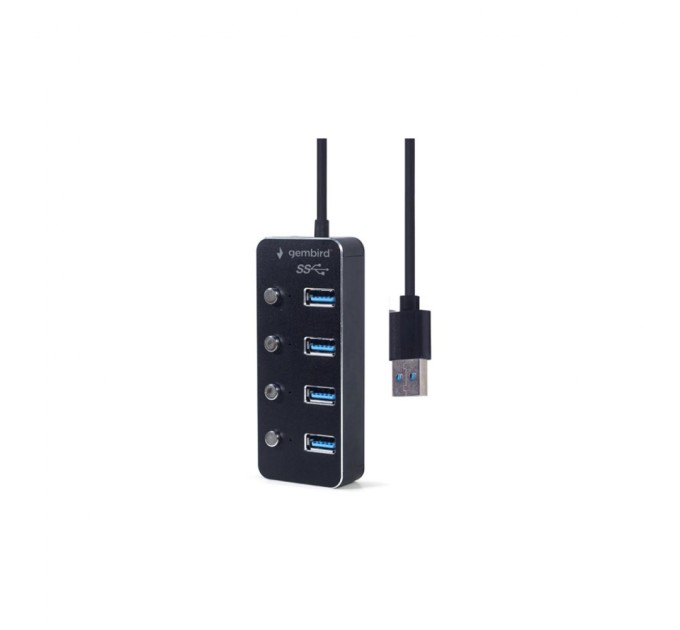 Концентратор Gembird USB 3.0 4 ports switch black (UHB-U3P4P-01)