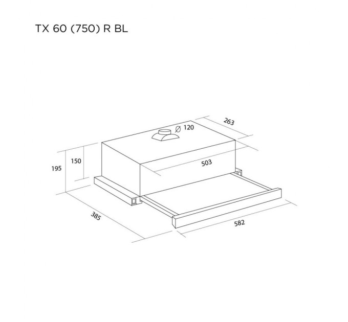 Витяжка кухонна Pyramida TX 60 (750) R BL