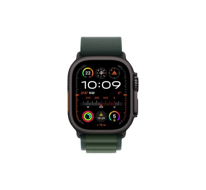 Смарт-годинник Apple Watch Ultra 2 2024 GPS + Cellular 49mm Black Titanium Case with Dark Green Alpine Loop - Large (MX4T3UL/A)