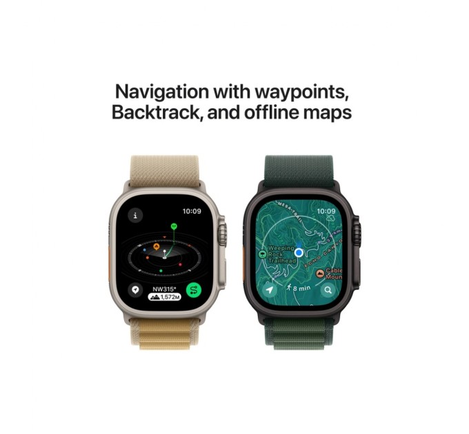 Смарт-годинник Apple Watch Ultra 2 2024 GPS + Cellular 49mm Black Titanium Case with Dark Green Alpine Loop - Large (MX4T3UL/A)