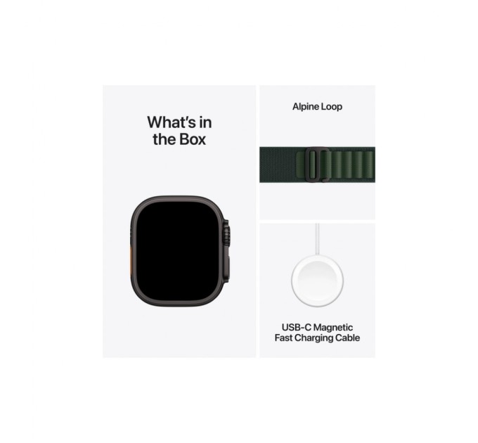 Смарт-годинник Apple Watch Ultra 2 2024 GPS + Cellular 49mm Black Titanium Case with Dark Green Alpine Loop - Large (MX4T3UL/A)