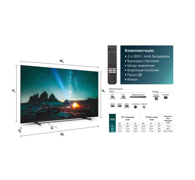 Телевізор Philips 43PUS7609/12