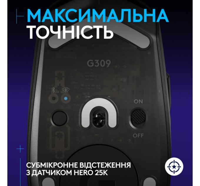 Мишка Logitech G309 Lightspeed Wireless/Bluetooth Black (910-007199)