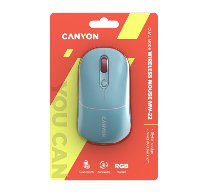 Мишка Canyon MW-22 Dual Band RGB Wireless Dark Cyan (CNS-CMSW22DC)