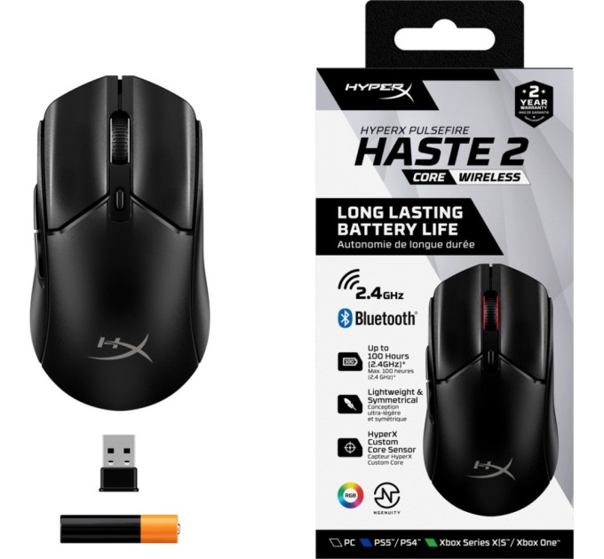 Мишка HyperX Pulsefire Haste 2 Core Wireless Black (8R2E6AA)