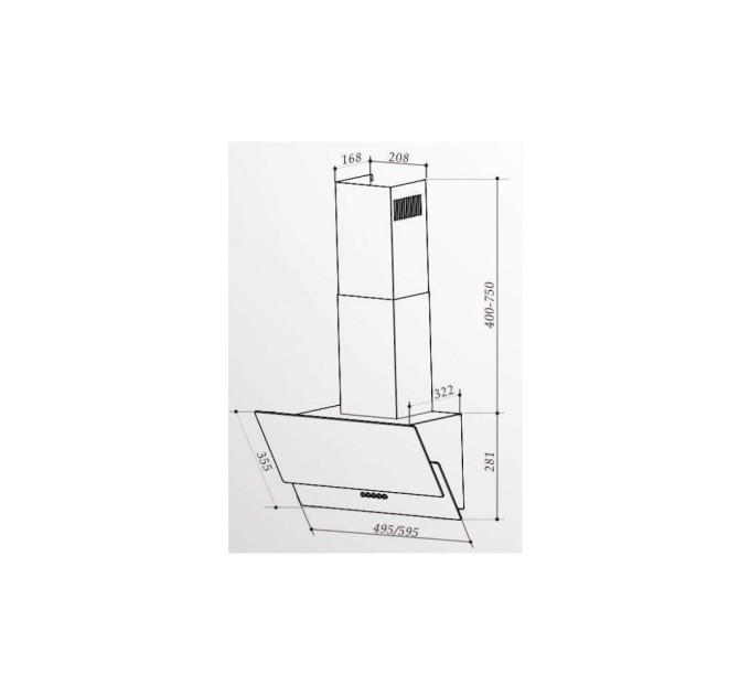 Витяжка кухонна Interline GOLF BK A/60/PB/GL/T