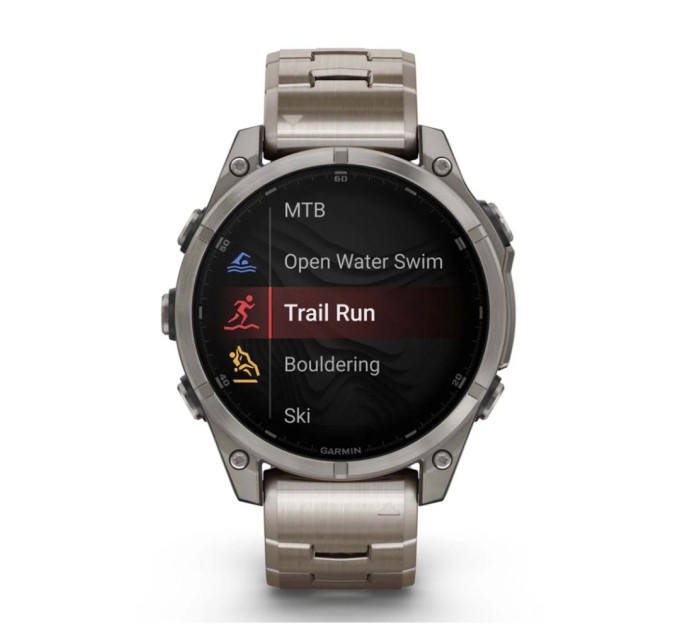 Смарт-годинник Garmin fenix 8 47mm, AMOLED, Saph, Ti/Bare/Graphite w/TiBand,Excl, GPS (010-02904-40)