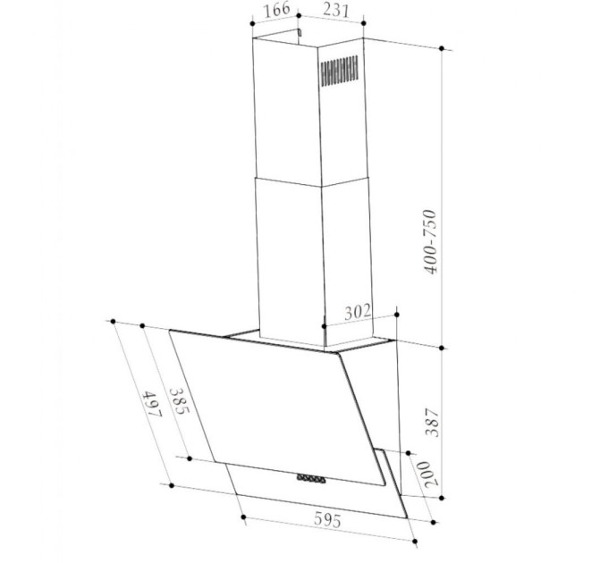 Вытяжка кухонная Interline ALTEA WH A 60 PB/GL/A (ALTEAWHA60PB/GL/A)