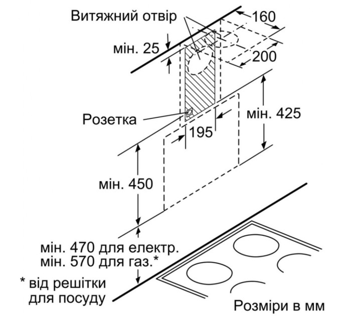 Витяжка кухонна Bosch DWK66AJ60T