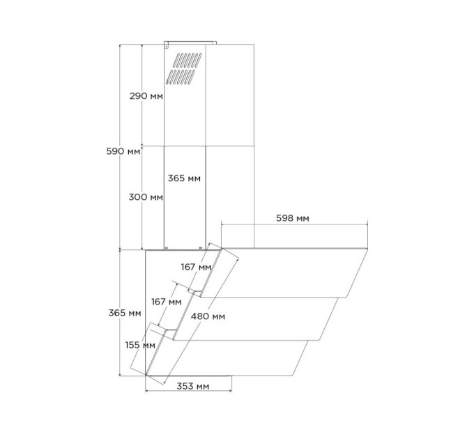 Витяжка кухонна Pyramida ND 855 WH
