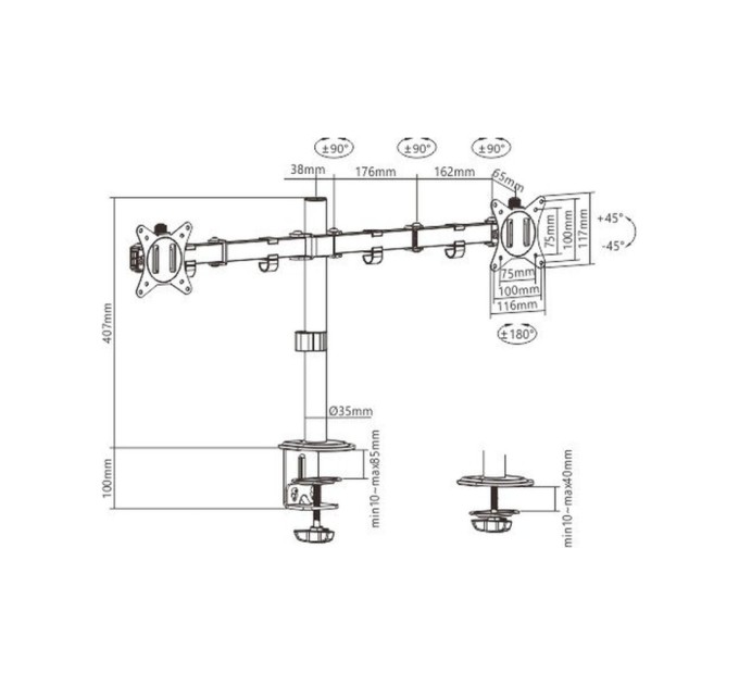 Кронштейн Gembird MA-D2-01