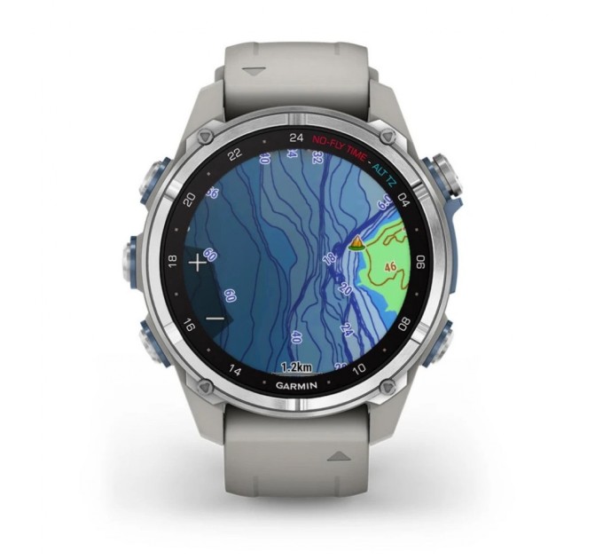 Смарт-годинник Garmin Descent Mk3, 43mm, Passvtd Steel/Fog Gry, Dive Computer, GPS дайвінг комп'ютер (010-02753-04)