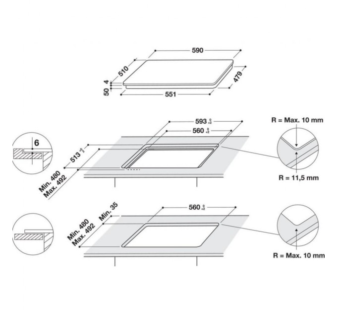 Варочна поверхня Whirlpool WFS0160NE