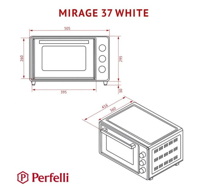 Електропіч Perfelli MIRAGE 37 WHITE