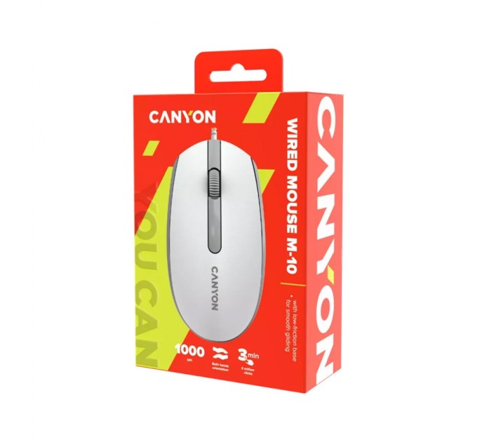 Мишка Canyon M-10 USB White Grey (CNE-CMS10WG)