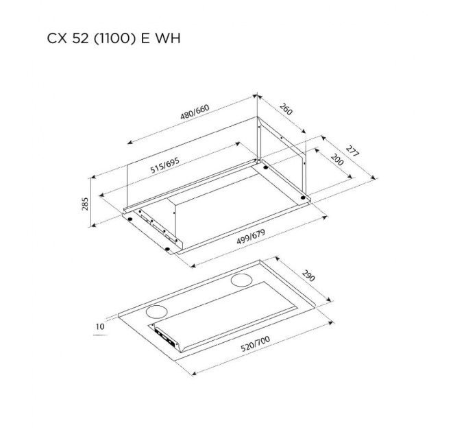 Витяжка кухонна Pyramida CX 52 (1100) E WH