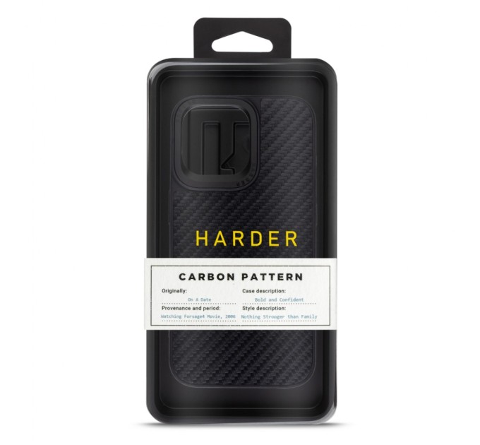 Чохол до мобільного телефона Harder Carbon Pattern Apple iPhone 15 Pro Max Black (ARM76778)