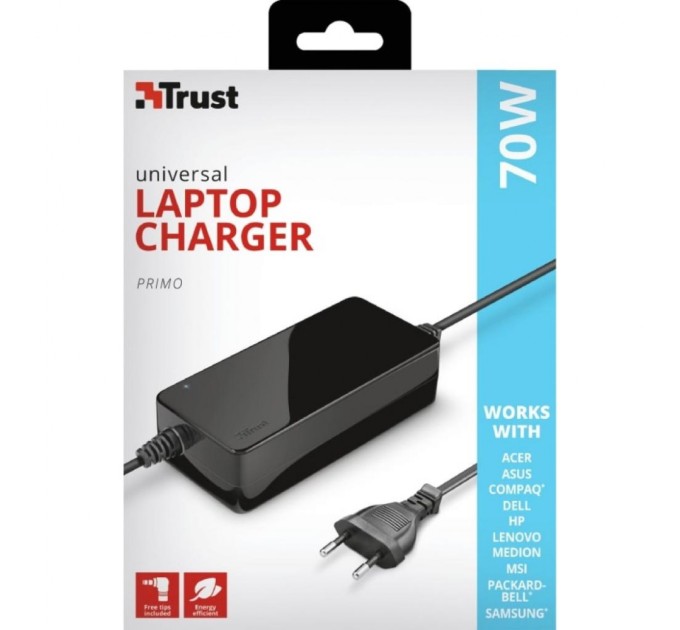 Блок живлення до ноутбуку Trust Primo 70W-19V Universal Laptop Charger (22141_TRUST)