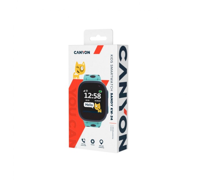 Смарт-годинник Canyon CNE-KW34BL Kids smartwatch Sandy, Blue (CNE-KW34BL)