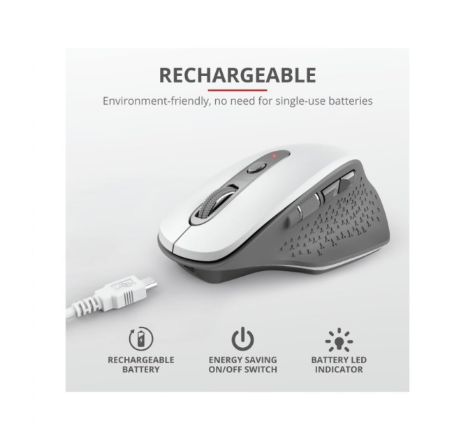 Мышка Trust Ozaa Rechargeable Wireless White (24035)