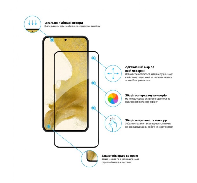 Стекло защитное Global Samsung S22+ (1283126523045)