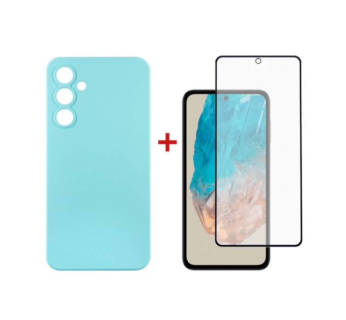 Чохол до мобільного телефона Dengos Samsung Galaxy M35 5G Soft + glass Ice Blue (DG-KM-107)