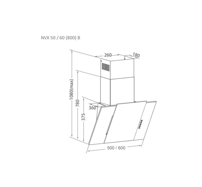 Витяжка кухонна Pyramida NVX 60 (800) B XBL
