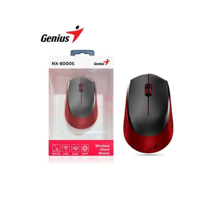 Мышка Genius NX-8000 Silent Wireless Red (31030025401)