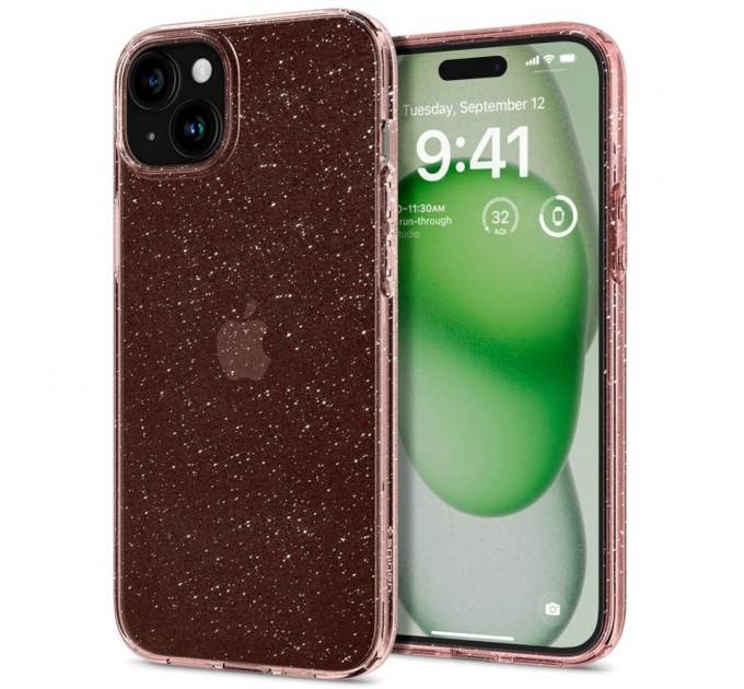 Чохол до мобільного телефона Spigen Apple iPhone 15 Plus Liquid Crystal Glitter Rose Quartz (ACS06649)