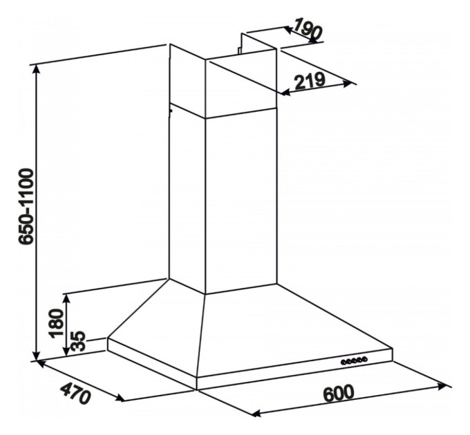 Витяжка кухонна Jantar KBT 650 LED 60 IS