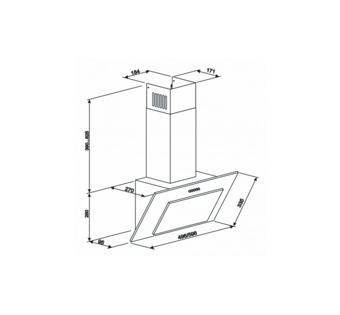 Витяжка кухонна Eleyus VERTICAL 1000 60 WH