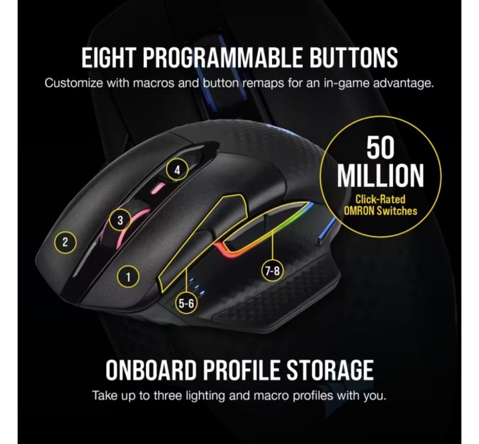 Мышка Corsair Dark Core RGB Pro Wireless Black (CH-9315411-EU)