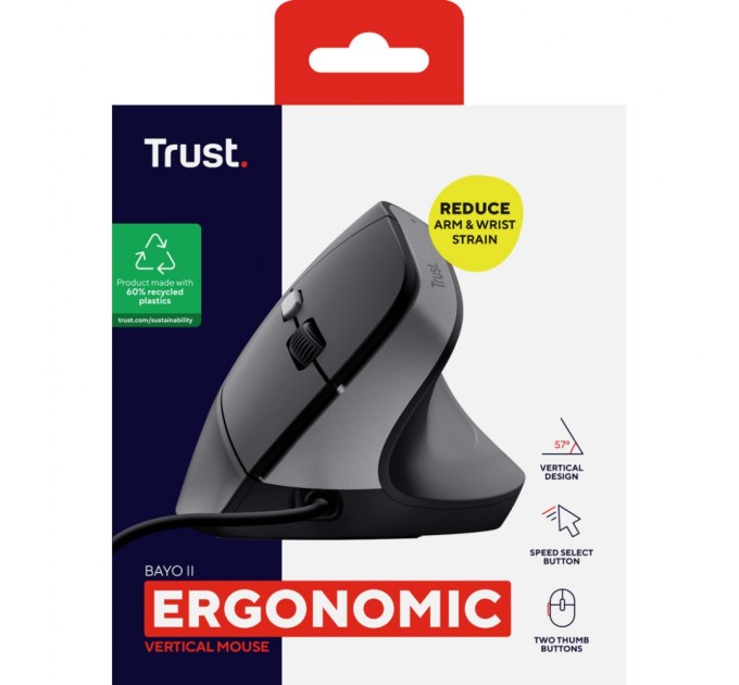 Мишка Trust Bayo II Ergonomic USB Black (25144)