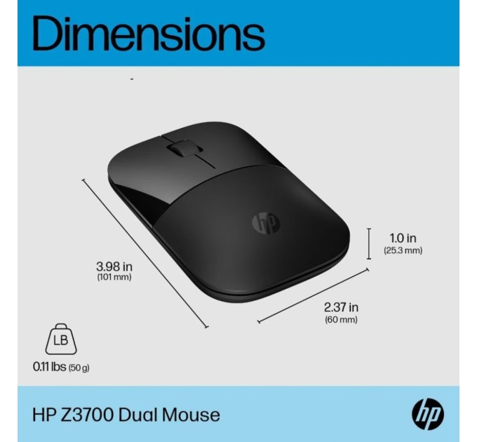 Мишка HP Z3700 Dual Wireless/Bluetooth Black (758A8AA)