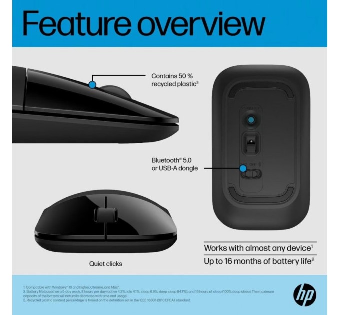 Мишка HP Z3700 Dual Wireless/Bluetooth Black (758A8AA)