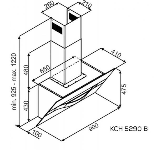 Вытяжка кухонная Kernau KCH 5290 B