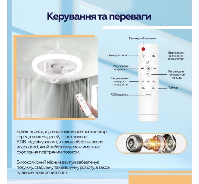 Вентилятор XoKo LED RGB Fan Light 100 Aroma (XK-FL-100RGB)