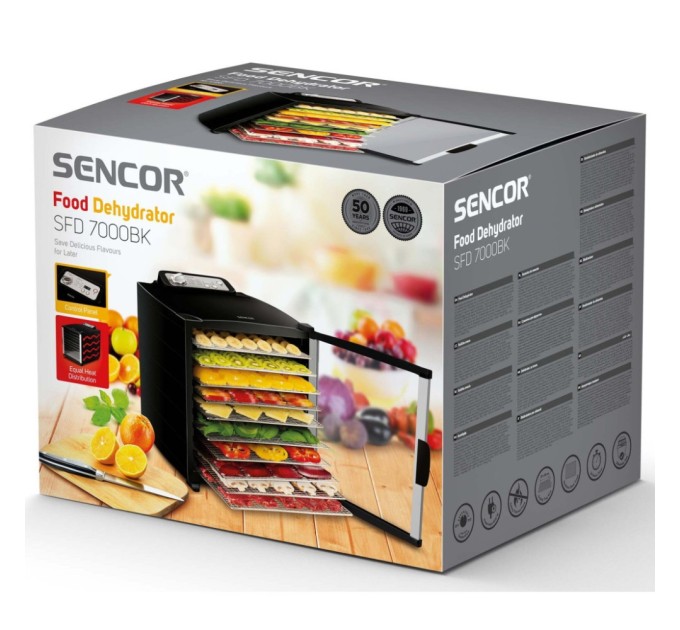 Сушка для овочів та фруктів Sencor SFD 7000BK